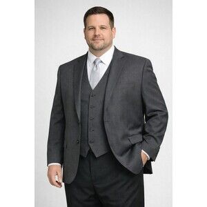 Tessori Italy Gray Blazer Vest Mens 50R Formal Wedding Prom Graduation No Pants